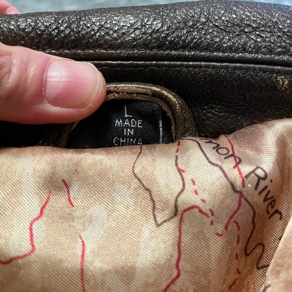 Pearl Harbor Leather A2 Bomber Jacket Large Touchstone Pictures Vintage Y2K - Picture 9 of 16